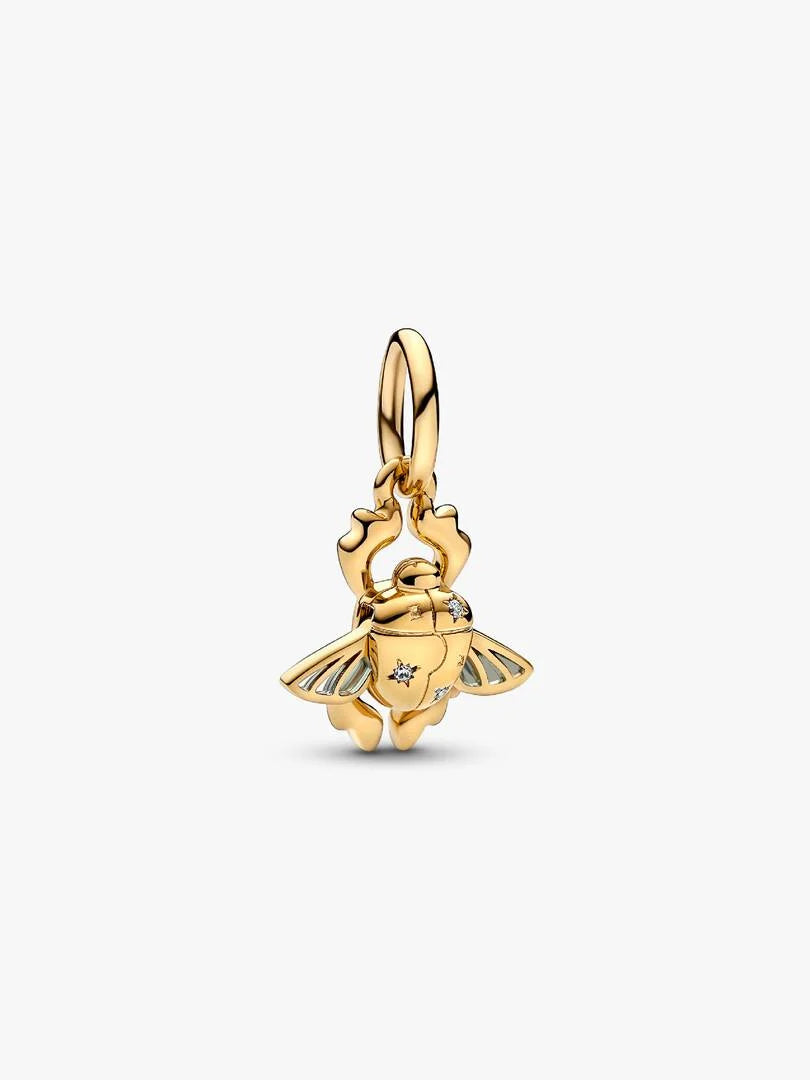 Charm Scarabée Étoilé – Doré aux ailes ajourées