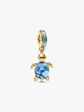 Charm Tortue Océane – Doré et bleu irisé