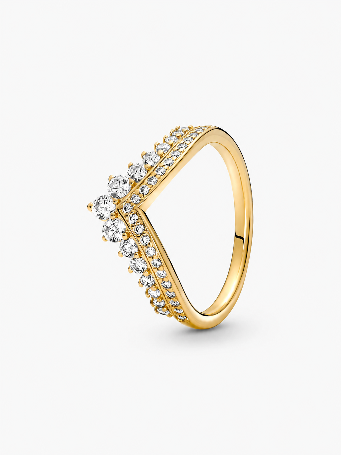 Bague Chevron Éclat Royal – Dorée aux pierres scintillantes
