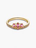 Bague Couronne Raiponce – Dorée aux pierres roses