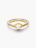 Bague Trésor des Mers – Dorée à la Perle Nacrée