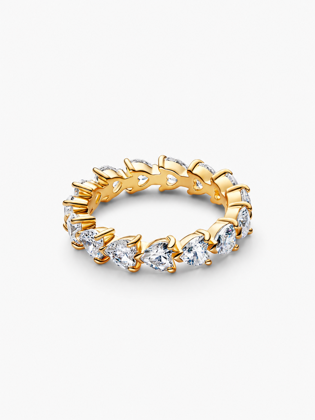Bague Cœurs Éternels – Dorée aux pierres scintillantes