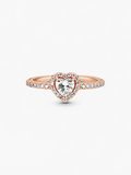 Bague Cœur Éclat – Doré rose et pierres scintillantes