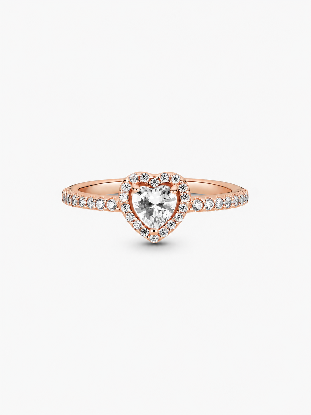 Bague Cœur Éclat – Doré rose et pierres scintillantes