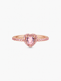 Bague Cœur Rosé – Doré rose et pierres roses