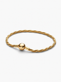 Bracelet Éclat Torsadé – Doré à Fermoir Sphérique