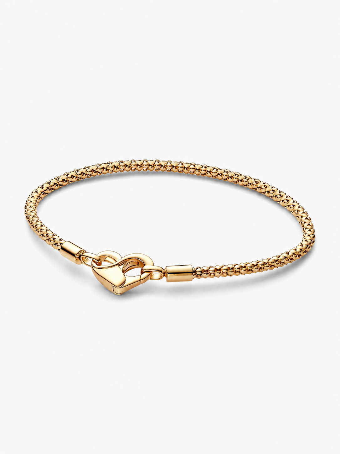 Bracelet Cœur Précieux – Doré à la Maille Texturée